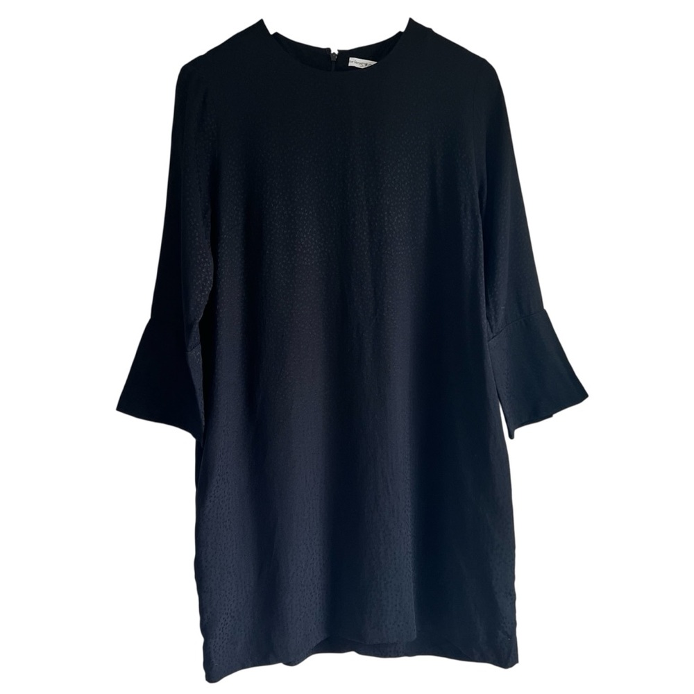 NWT & Other Stories satin star print long sleeve loose fit black dress size 12